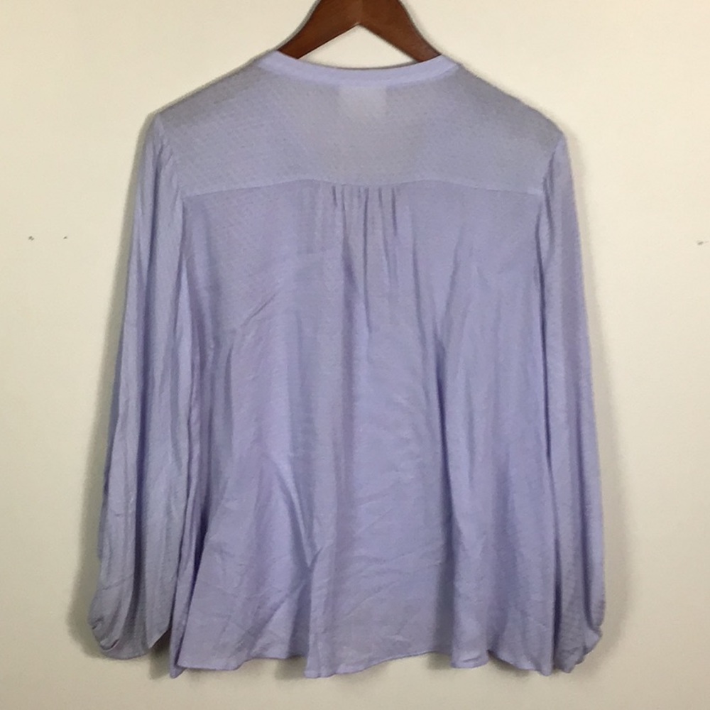 Anthropologie Maeve boho top light blue button front pintuck jacquard size 12 - Picture 6 of 8